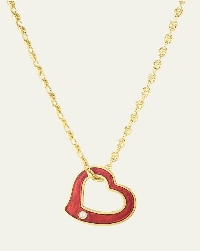 Heart Enamel Pendant Necklace